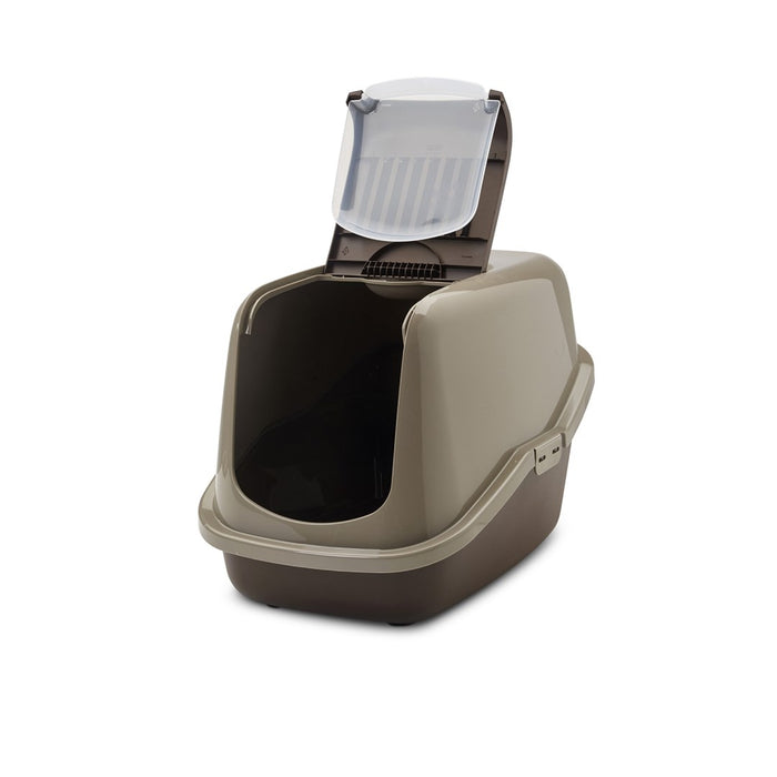 SAVIC Nestor warm gray-chocolate brown - covered cat litter box - 56x39x38.5 cm - 1 pc.
