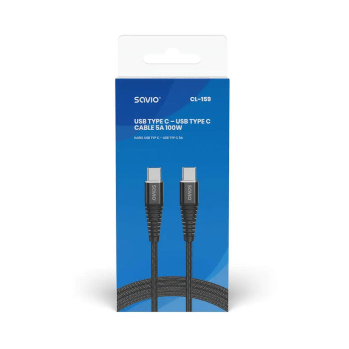 Savio CL-159 USB cable 1 m USB 2.0 USB C - USB C Black - USB cablesAKG-KAB<<<GSM accessoriesAKG<<<ActionPL