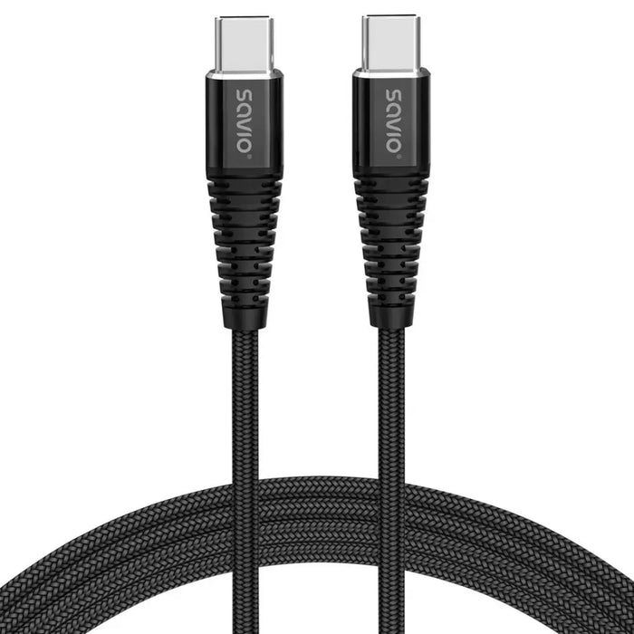 Savio CL-160 USB cable 2 m USB 2.0 USB C - USB C Black - USB cablesAKG-KAB<<<GSM accessoriesAKG<<<ActionPL
