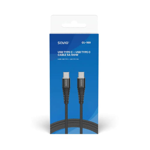 Savio CL-160 USB cable 2 m USB 2.0 USB C - USB C Black - USB cablesAKG-KAB<<<GSM accessoriesAKG<<<ActionPL