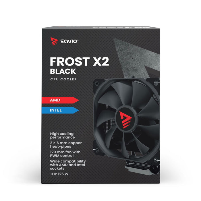 Savio SAVGCOFROSTBLACKX2 Computer case Heatsink/Radiator 12 cm Black 1 pc(s)