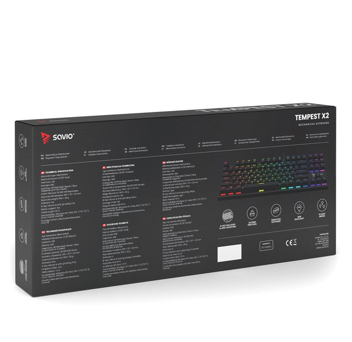 Savio Tempest x2 RGB mechanical keyboard, Outemu RED