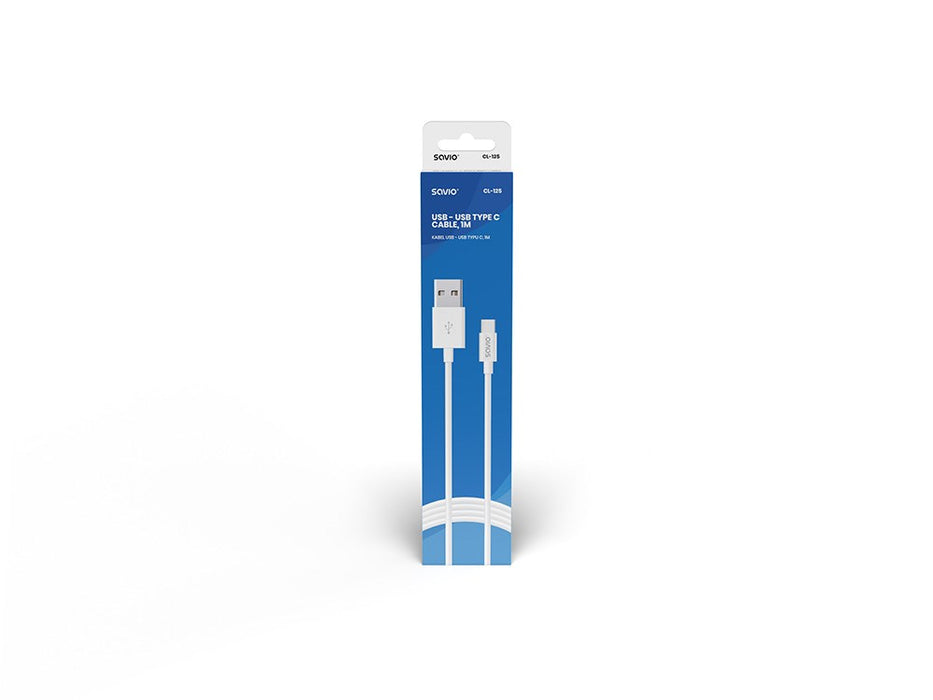 Savio CL-125 USB cable USB 2.0 1 m USB A USB C White