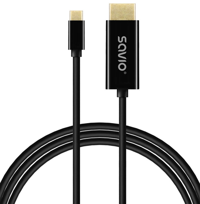 SAVIO CL-190 USB-C to HDMI Cable, 30Hz, 1m, plastic