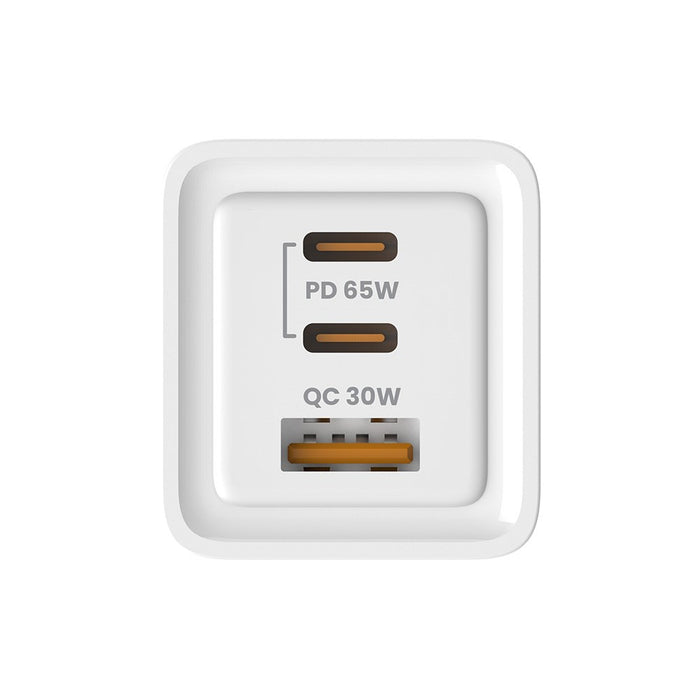 SAVIO LA-07 GaN 65W mains charger, USB, QC4.0+, PD 3.0, White