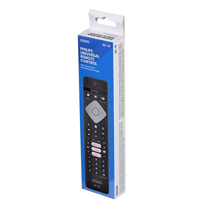 Savio universal remote control/replacement for Philips TV, SMART TV, RC-16