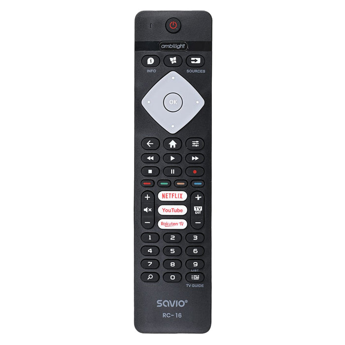 Savio universal remote control/replacement for Philips TV, SMART TV, RC-16