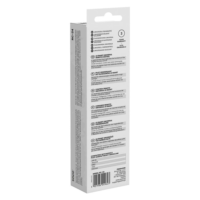 SAVIO RC-24 Universal/Replacement Remote for LG TV – SMART TV