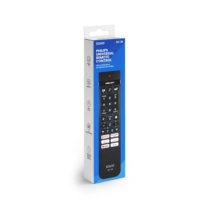 Savio RC-26 remote control IR Wireless TV Press buttons