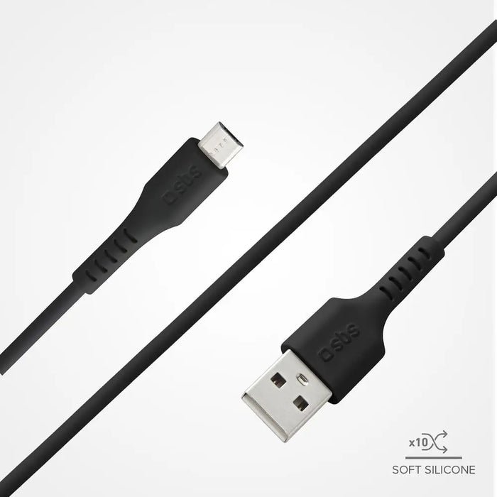 SBS LTHL200 USB-A - Micro-USB Cable 1m - Black - Cell phone cables<<<HurtelXML