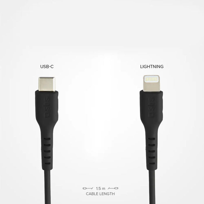 SBS TECABLELIGTC1K USB-C - Lightning cable 1m - black - Cell phone cables<<<HurtelXML