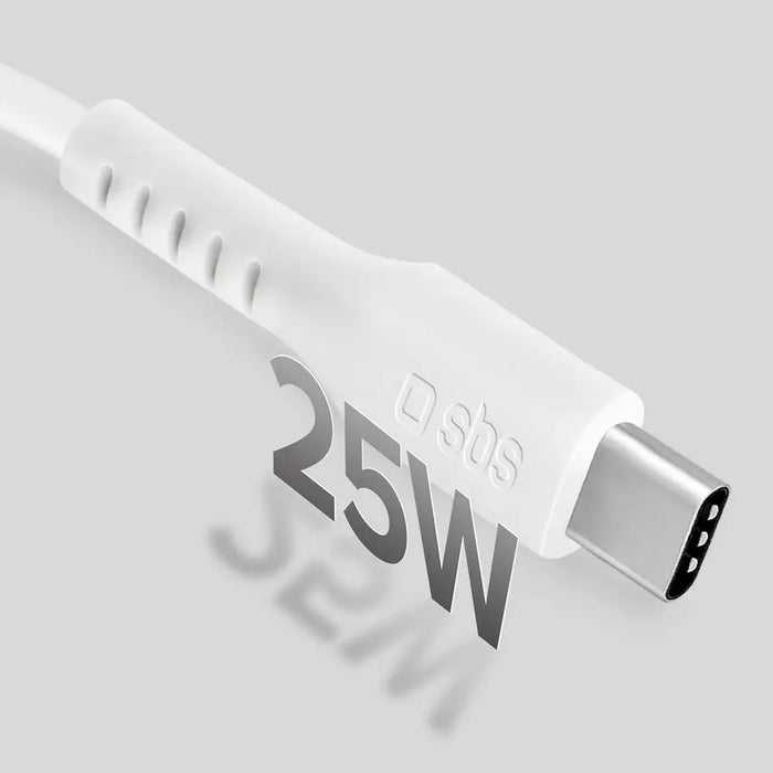 SBS TECABLETCC10W USB-C Cable - USB-C Power Delivery 25W 1 m - white - Cell phone cables<<<HurtelXML