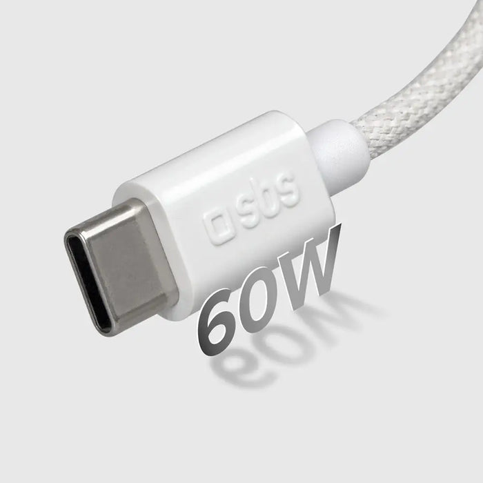 SBS TECABLETISSUETCCG USB-C - USB-C 1.5m 60W braided cable - gray - Cell phone cables<<<HurtelXML&&&Аксесоари за