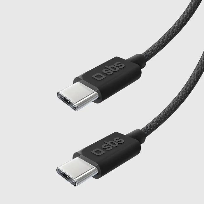 SBS TECABLETISSUETCK USB-C - USB-C 1.5m 60W braided cable - black - Cell phone cables<<<HurtelXML&&&Аксесоари за
