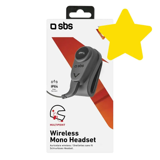 SBS TEEARSETMONOMOTOBTK mono wireless headset for motorcycle helmet - black - Headphones and speakers<<<HurtelXML