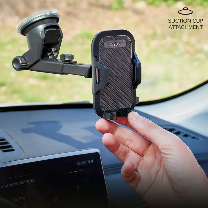 SBS TEHWSUPWIND smartphone holder telescopic with suction cup - black - Cell phone holders<<<HurtelXML