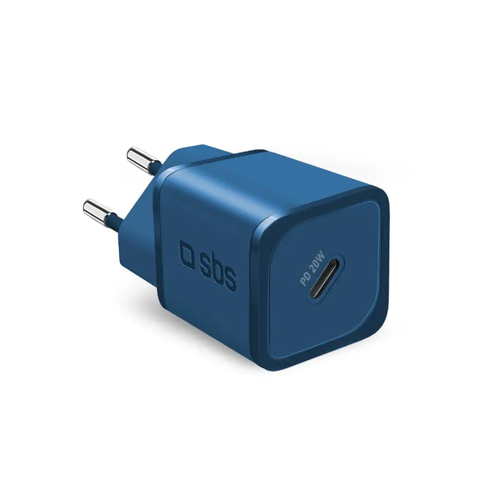 SBS TETRGAN1C20B 20W GaN Wall Charger with Power Delivery - Blue - Cell phone USB charger<<<HurtelXML&&&Аксесоари за