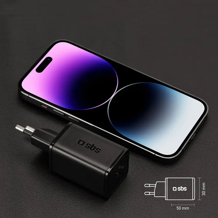 SBS TETRGAN1C45W 45W GaN USB-C Wall Charger with Power Delivery - Black - Cell phone USB charger<<<HurtelXML