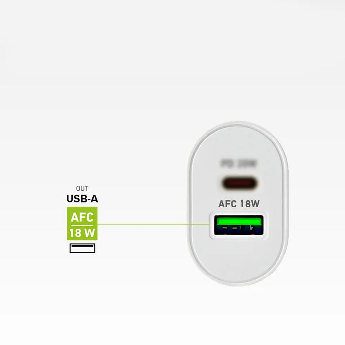 SBS TETRPD20W 20W USB-A USB-C Wall Charger with Power Delivery - White - Cell phone USB charger<<<HurtelXML