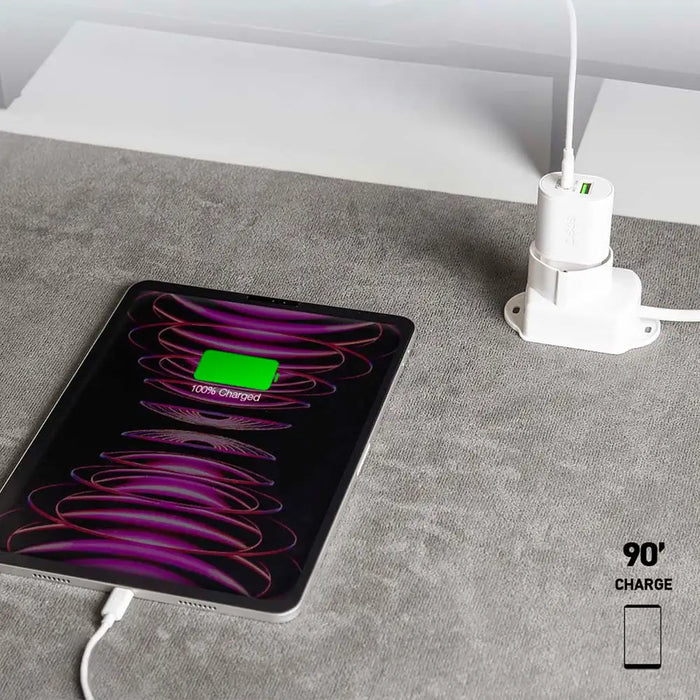 SBS TETRPD20W 20W USB-A USB-C Wall Charger with Power Delivery - White - Cell phone USB charger<<<HurtelXML