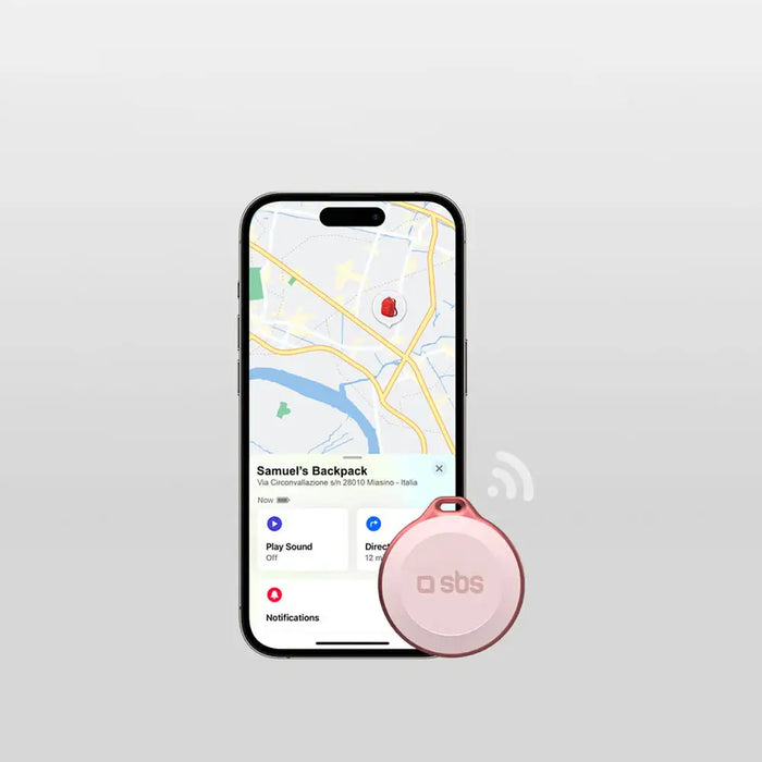 SBS Track My Circle Waterproof IP65 Locator Compatible with Apple Find My - Pink - Other cell phone