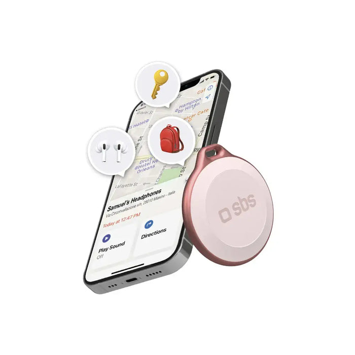 SBS Track My Circle Waterproof IP65 Locator Compatible with Apple Find My - Pink - Other cell phone