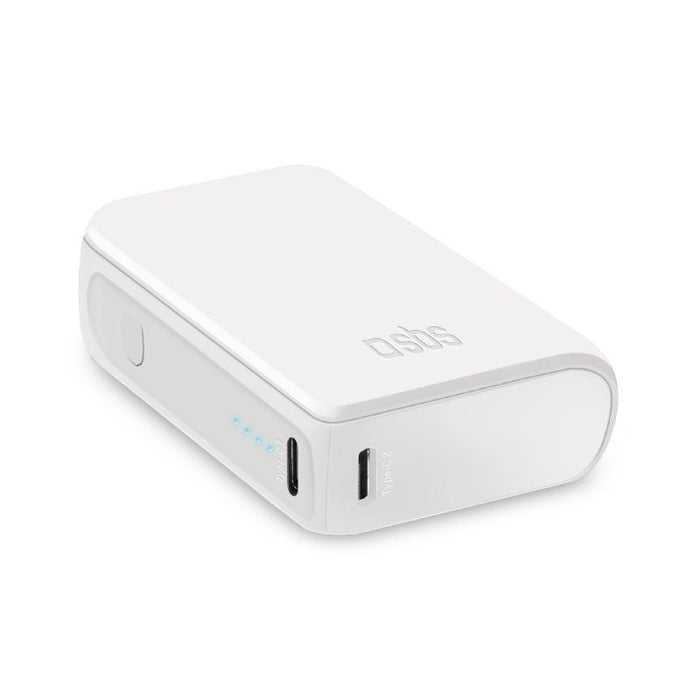 POWER BANK 10,000mAh, 2xUSB-C, 1xUSB A, 10W, SBS - WHITE