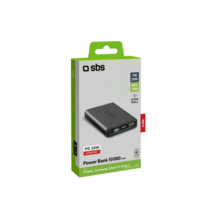 POWER BANK 10000mAh,1xUSB C,1xUSB A,PD 20W,LCD SBS