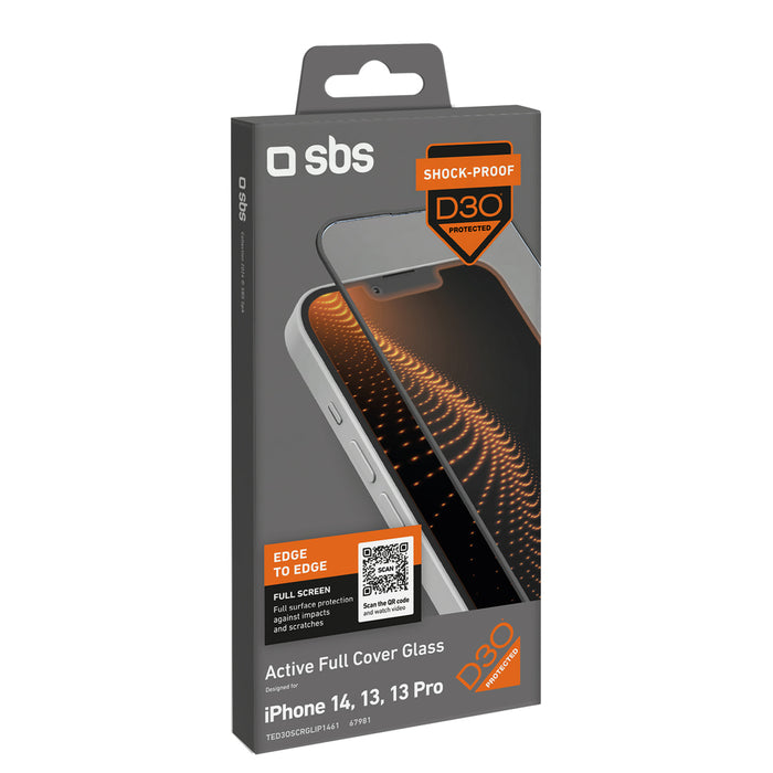 SBS Tempered Glass D30 with frame for iPhone 13 / 13 Pro / 14