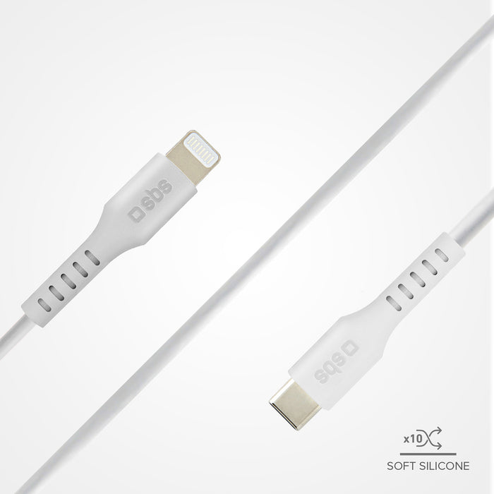 SBS TECABLELIGTC1W USB-C - Lightning Cable MFi Certified, 1m - White