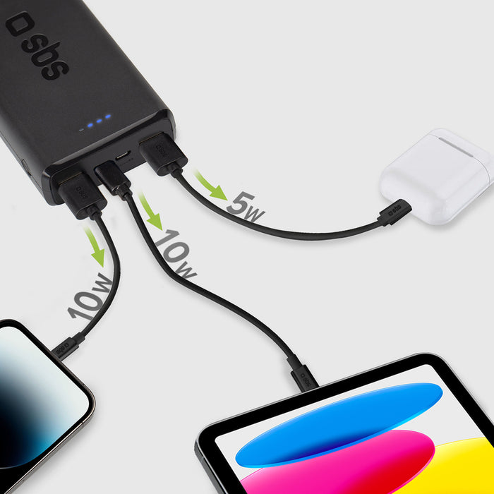Powerbank Puro Fast 20000 mAh 2x USB-A + 1x USB-C - black