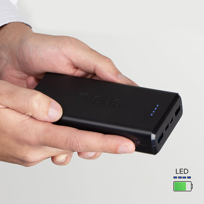 Powerbank Puro Fast 20000 mAh 2x USB-A + 1x USB-C - black