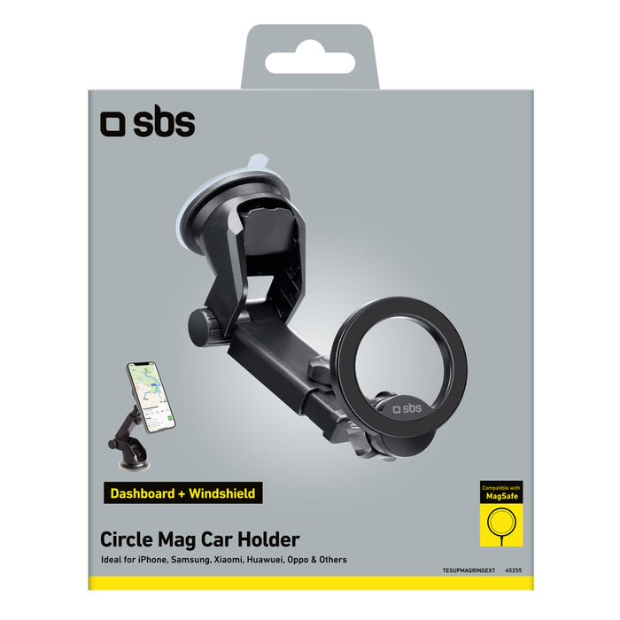 SBS TESUPMAGRINGEXT Smartphone Holder for Dashboard and Windshield, MagSafe Compatible - Black