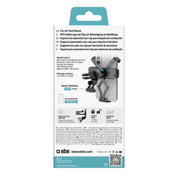 SBS TESUPGRAVSTD gravity smartphone holder - black