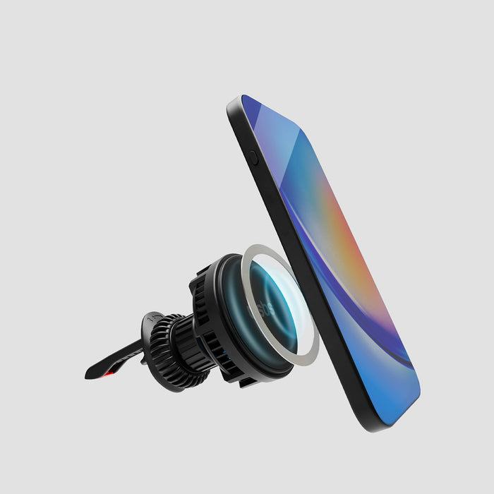 Smartphone holder with inductive charger SBS TESUPFANWIR15W 15W for air vent, with cooling - black