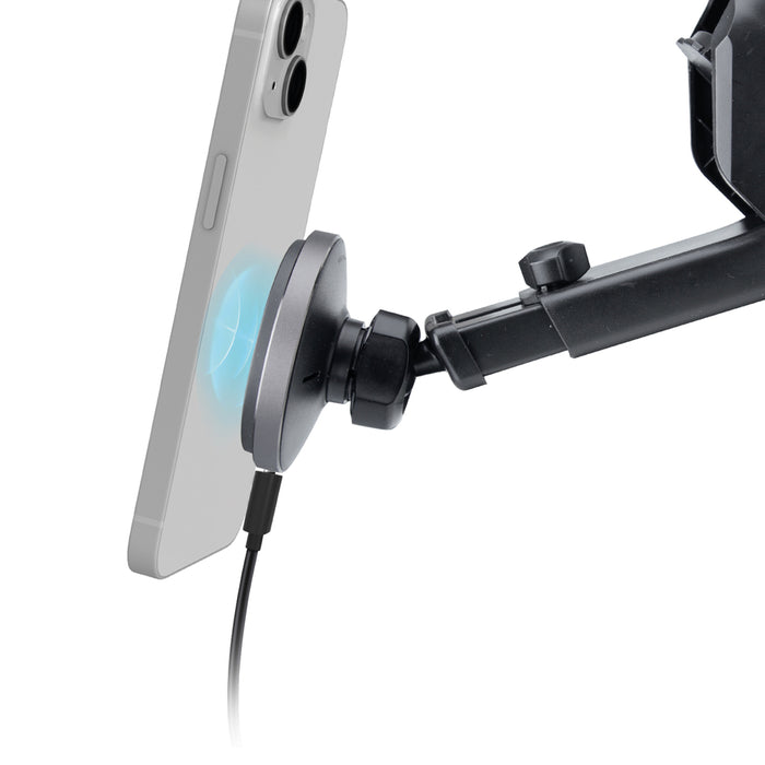 SBS TESUPMAGEXTWIR15W Telescopic Smartphone Holder with Wireless Charger, MagSafe Compatible, for Windshield and Dashboard - Black