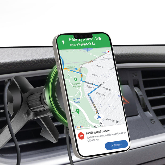 Smartphone holder with wireless charger SBS TESUPMAGWIR15W for air vent, compatible with MagSafe - black