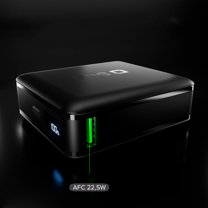 SBS HD 30W 10000mAh USB-C Powerbank with LCD Display - Black