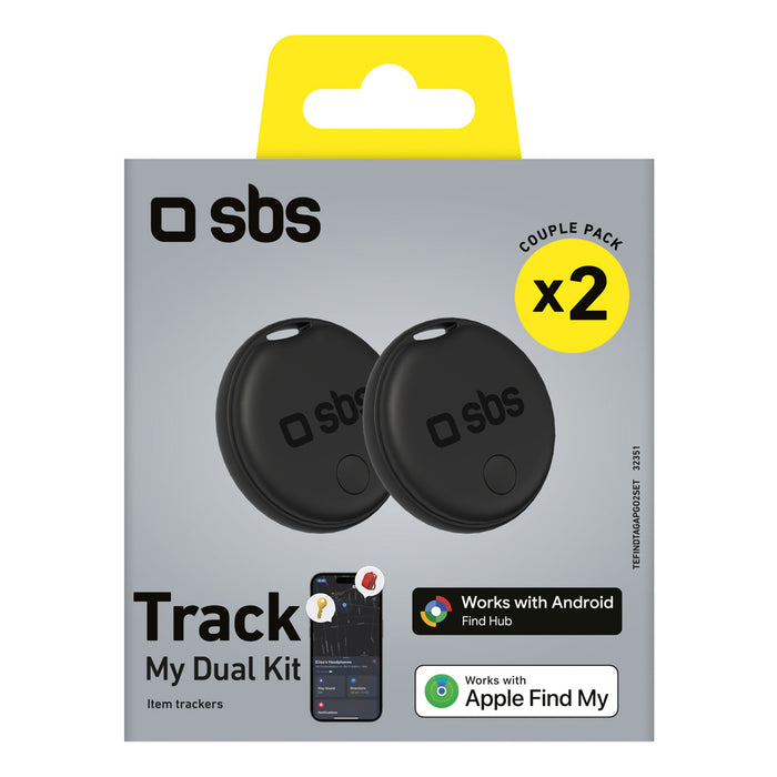 SBS universal locator Track My Dual set of 2 - black