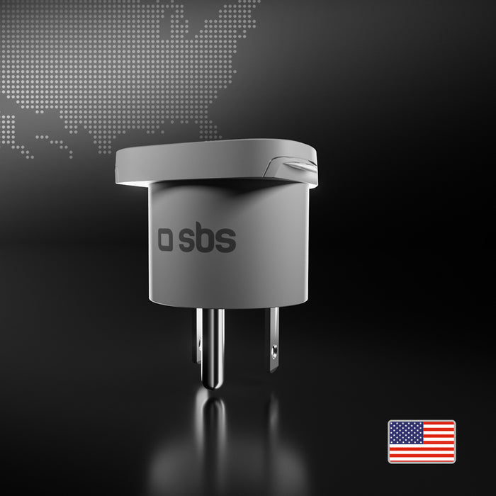 SBS US Travel Adapter - Universal - White