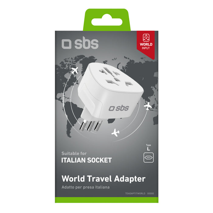SBS IT Travel Adapter - Universal - White