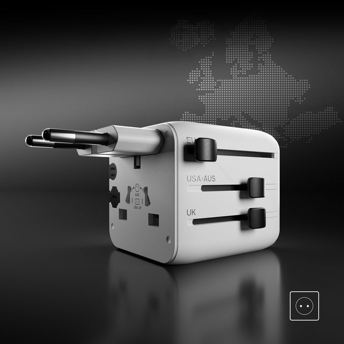 SBS TEADAPTUNI universal travel adapter - white