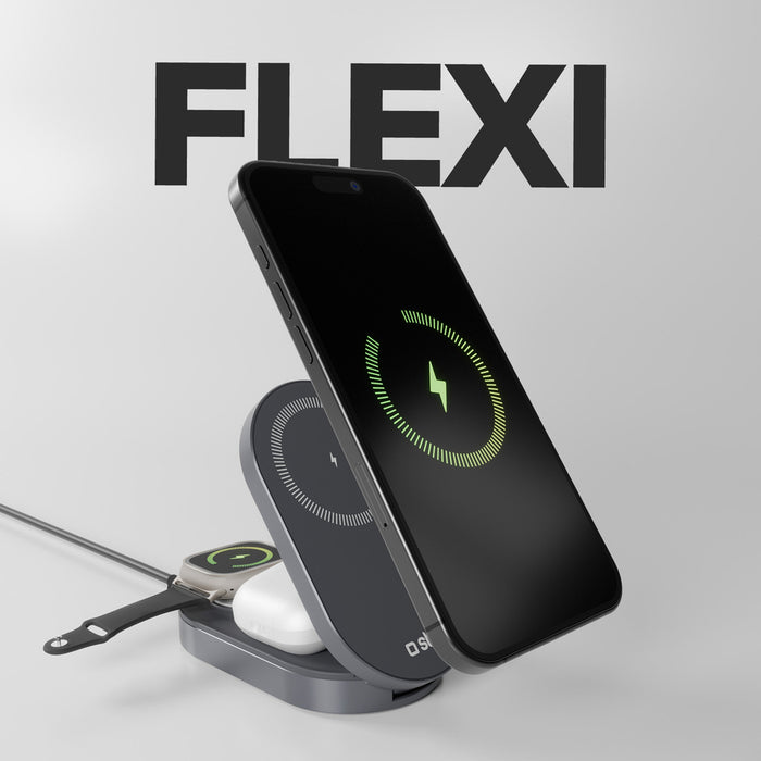 SBS 3-in-1 Foldable Wireless Charging Station QI2 MFI - Made for iPhone - Black