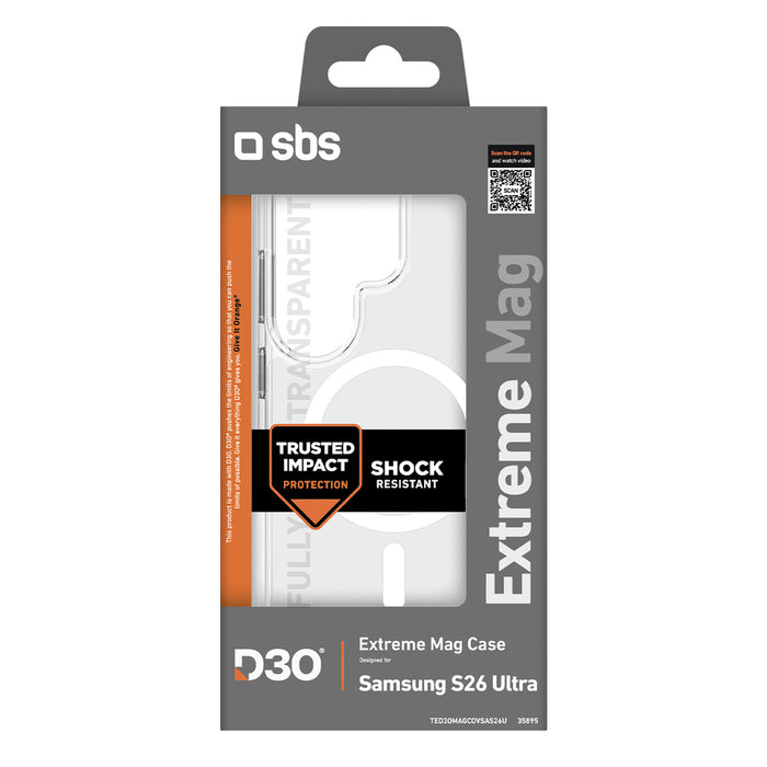 SBS Extreme D30 Case for Samsung Galaxy S26 Ultra Compatible with MagSafe - Transparent