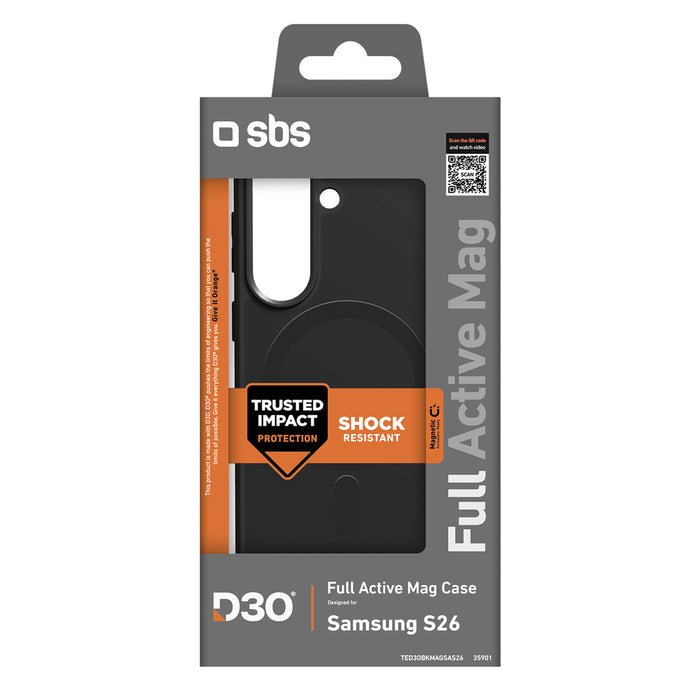 SBS Full Active Case D3O for Samsung Galaxy S26, MagSafe Compatible - Black