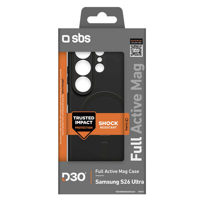SBS Full Active Case D3O for Samsung Galaxy S26 Ultra, MagSafe Compatible - Black