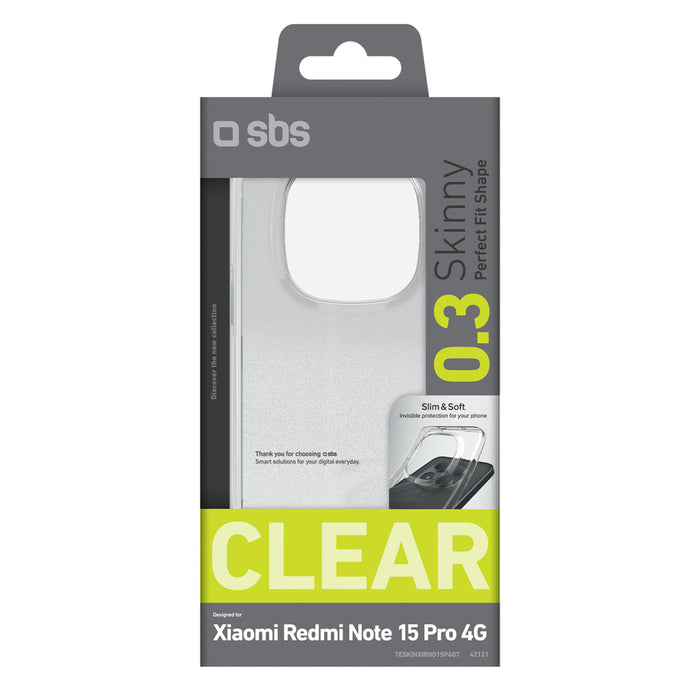 SBS Skinny Cover for Xiaomi Redmi Note 15 Pro 4G - Transparent
