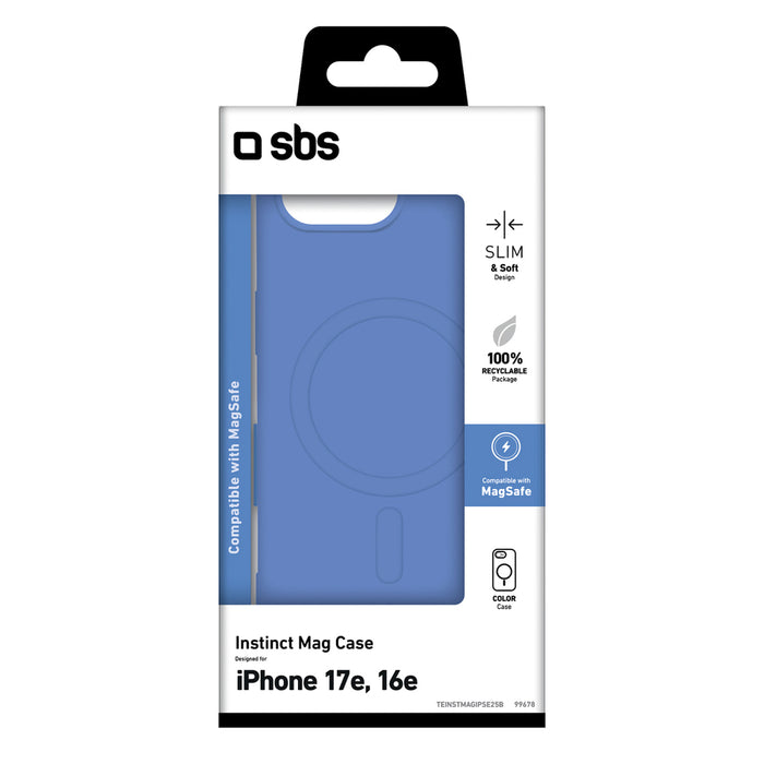 SBS Instinct Mag Case for iPhone 16e / 17e Compatible with MagSafe - Blue