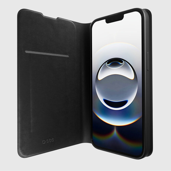 SBS Wallet Smooth Case for iPhone 16e / 17e with Flip - Black