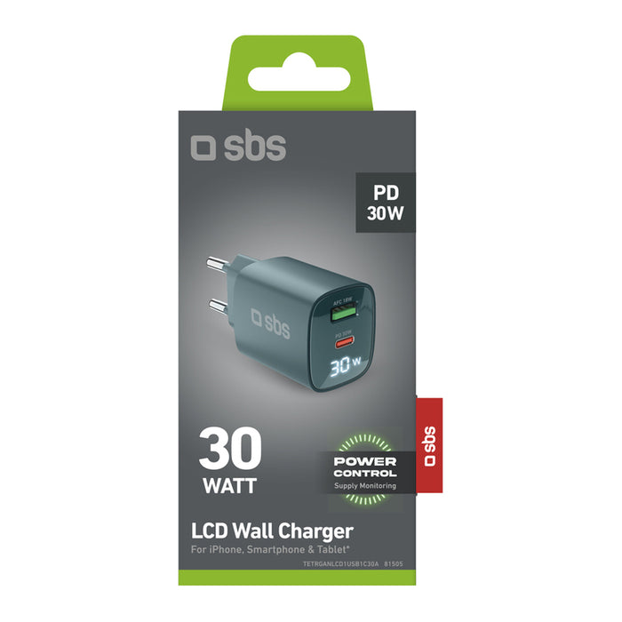CHARGER 220V SBS 30W PD USB-C+A Bl 81505 GSM, Tablet